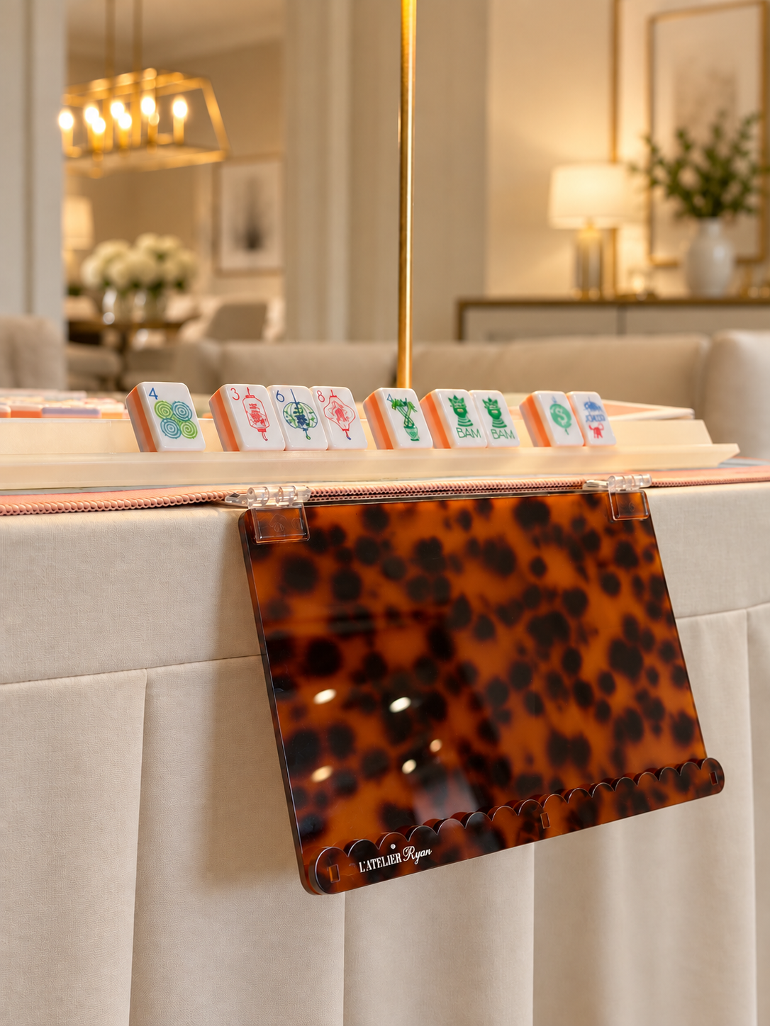 Tortoiseshell Acrylic Mahjong Card Holder / Protective Case