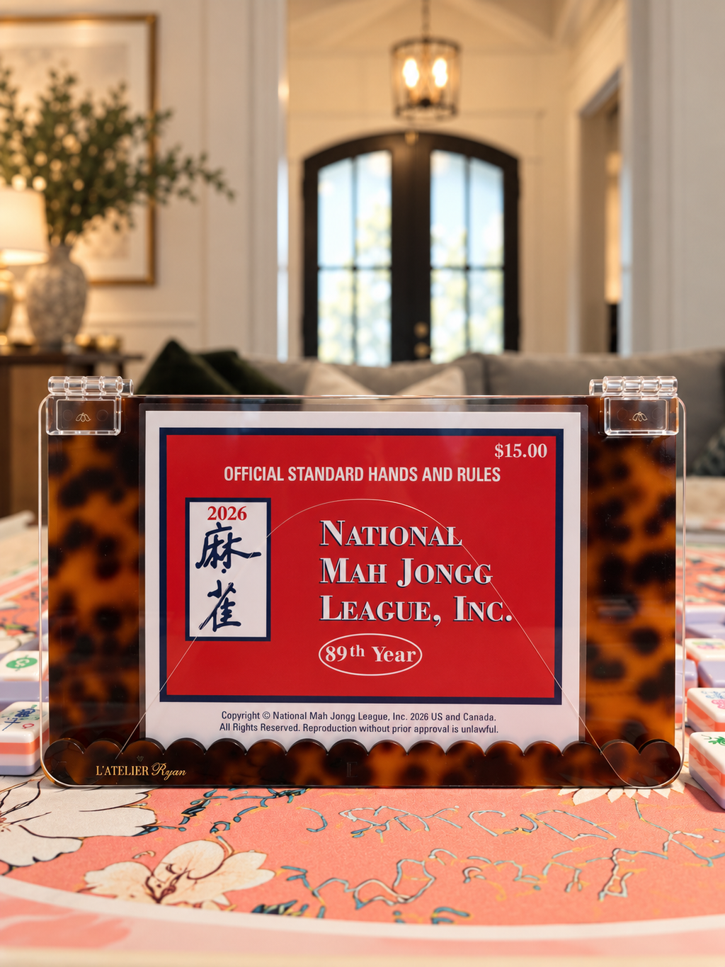 Tortoiseshell Acrylic Mahjong Card Holder / Protective Case