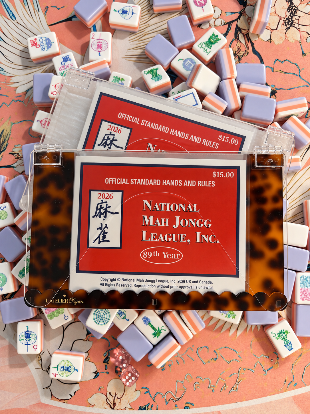Tortoiseshell Acrylic Mahjong Card Holder / Protective Case